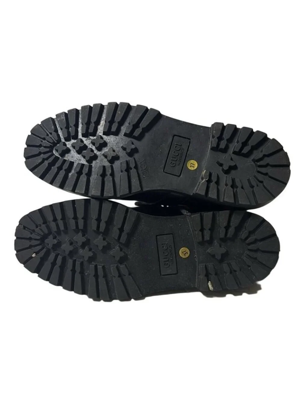 Gucci Short Boots 37 Black Dark Brown Lace Up Leather X - Picture 4 of 5